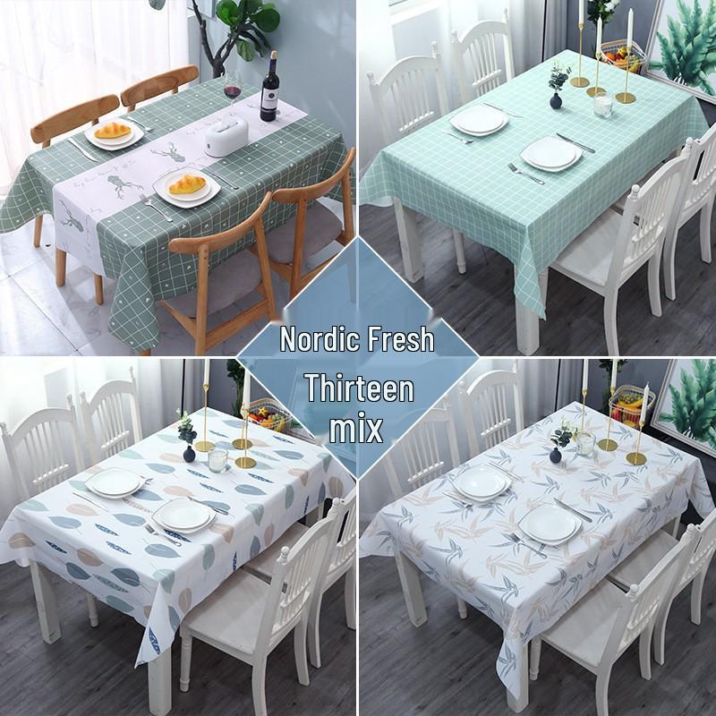 Luxury Waterproof PEVA Plaid Tablecloth & Chair Mat - Oil-Proof, High-End Rectangular Dining Cover