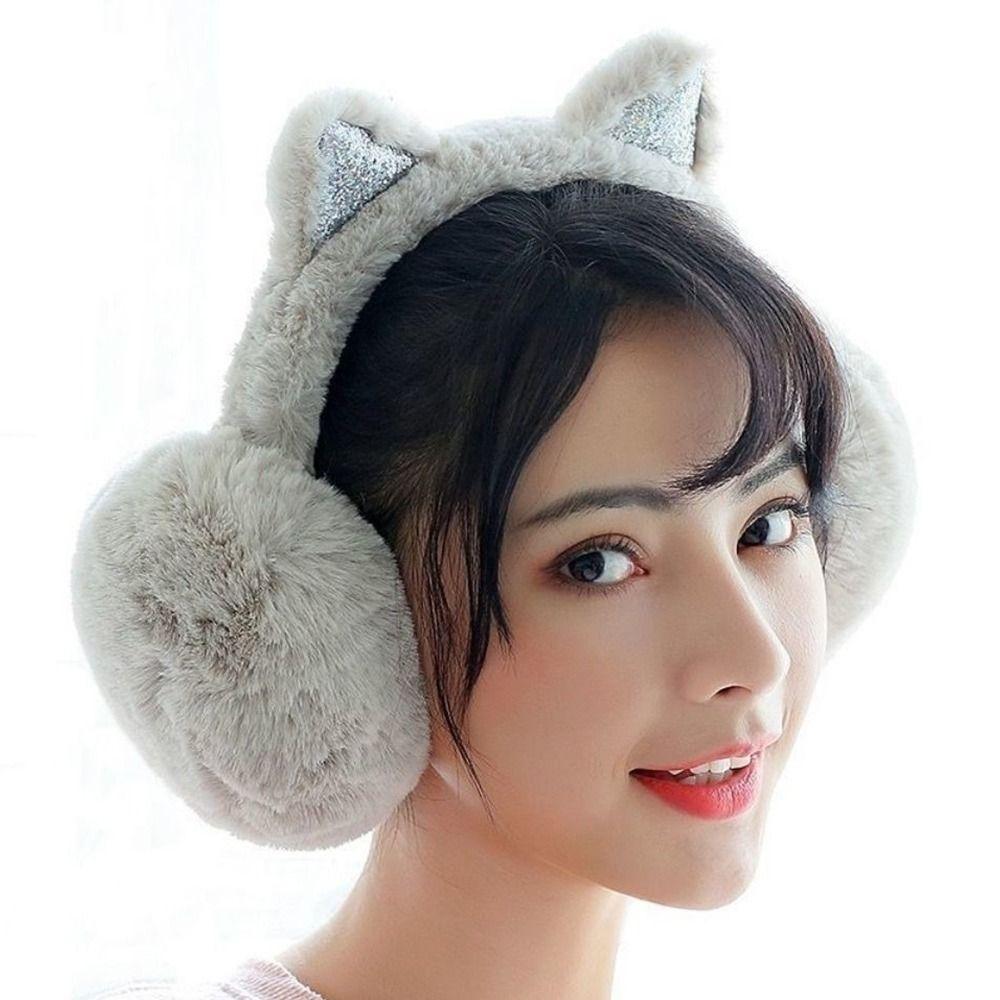 Cute Rabbit Design Animal Ear Earflap Hat Thickened Foldable Design Beanie Cap Cartoon Pattern Korean Style