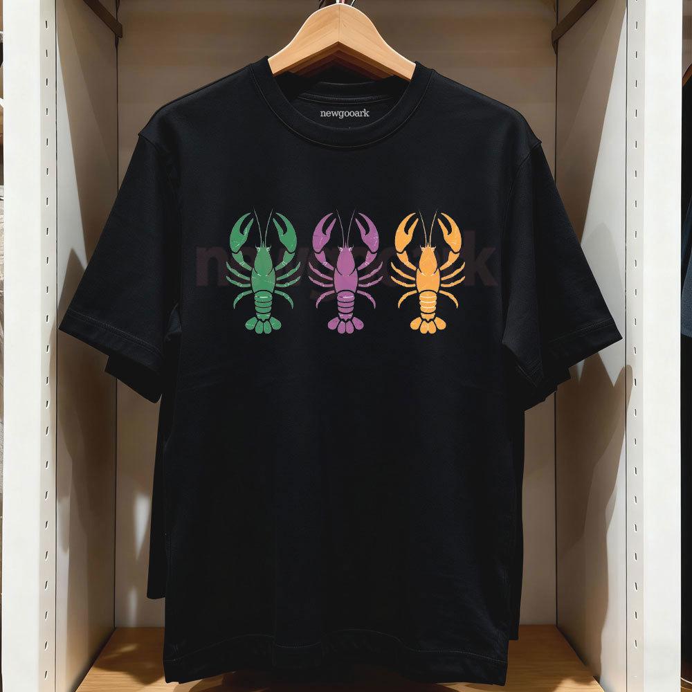 Mardi Gras Carnival TShirt Fleur De Lis Crawfish Woman Man Casual Cotton Graphic T Shirts Creative Streetwear Camisetas Tops
