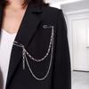 Hip Hop Personality Chain Brooch Suit Decoration Brooch Jewelry