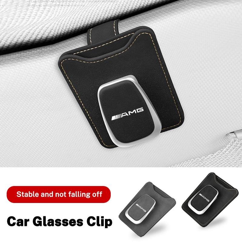 XKJ1 1Pc Car Logo Sun Visor Sunglasses Clip Glasses Case For Mercedes Benz AMG W203 W204 W205 W211 W463 W210 W212 W213 W218 W176 W218