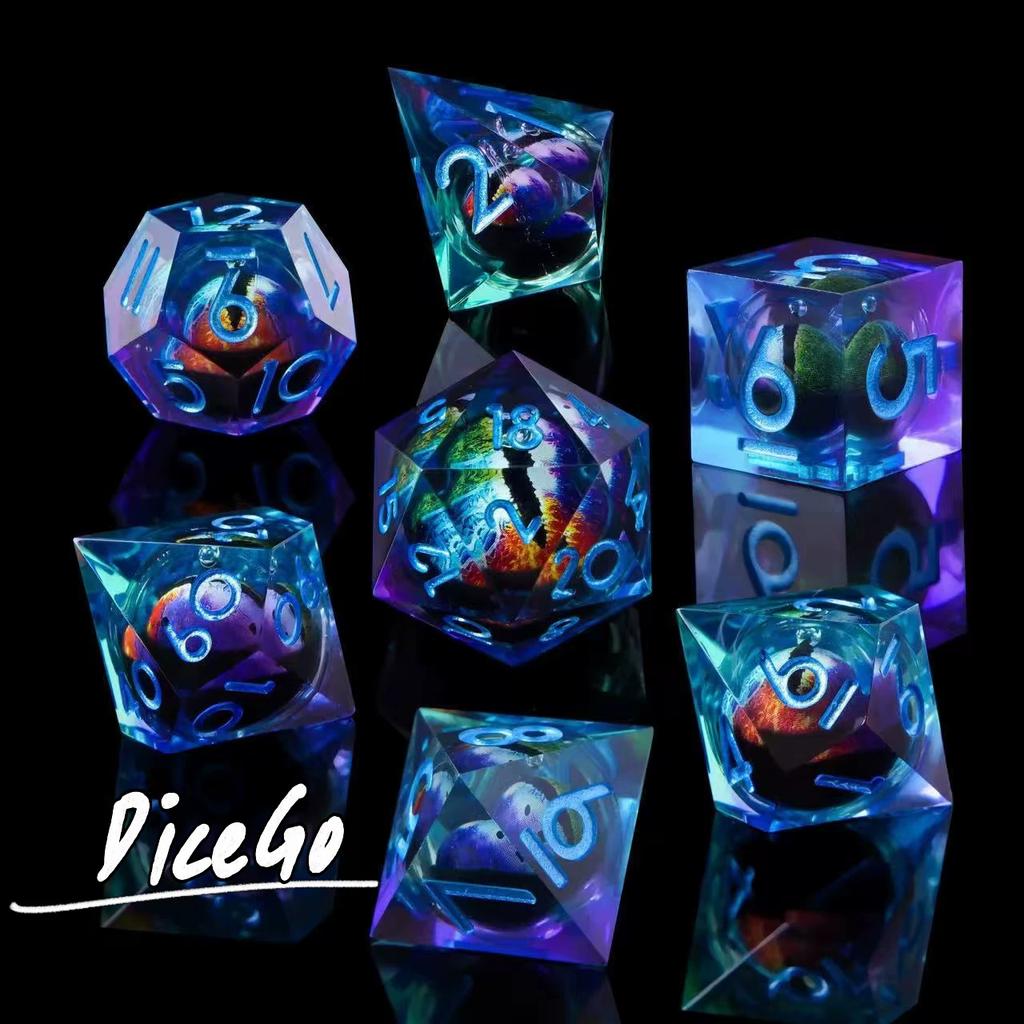 Pointed Resin Longan Movable Baldur's Gate Dice Set Dungeons & Dragons Board Game DND Cthulhu Running Group