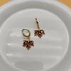 S911 silver needle zircon red maple leaf earrings female Mori temperament high-end earrings niche personality autumn and winter new models