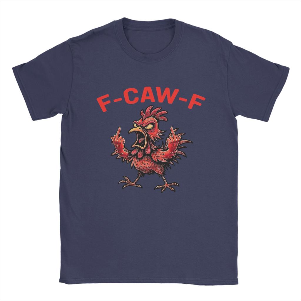 Винтажные Футболки с Мемом F-Caw-F-Chicken Шокированный Петух Мужские Хлопковые Футболки с Круглым Вырезом С Коротким Рукавом Одежда для Вечеринок