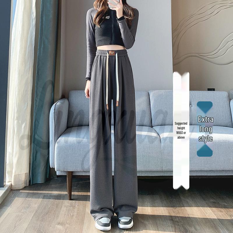 Autumn Women's High-Waisted Flowy Wide-Leg Knit Pants