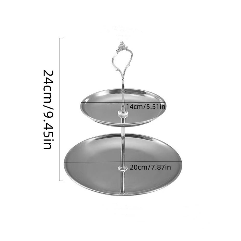 1 шт. Многоярусная подставка для десертов из нержавеющей стали, поднос для фруктов, подставка для десертного стола, стойка для закусок, двухъярусная-