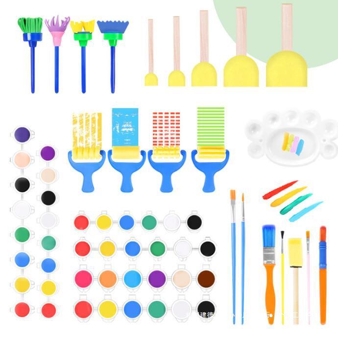 Водонепроницаемый набор пигментов из 12 цветов для детей - Арт для самостоятельного творчества, Граффити и Роспись по гипсу с 6 соединенными полосками пигментов