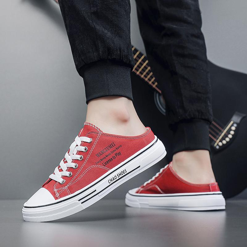2024 Men's New Casual Canvas Half Slippers Spring and Autumn Men's Outdoor Sports Versatile Casual Shoes Tenis Masculino