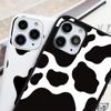 White Black Cow Symbol Print Pattern Silicone Phone Case For iPhone 12 11 13Pro 6 6s 7 8 Plus 5 5S SE 2020 X XR XS Max TPU Cover