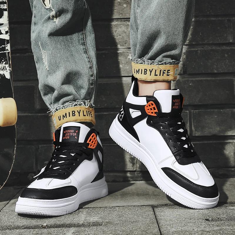 Молодежные белые женские мужские кроссовки трендовые высокие туфли на платформе для мужчин 2024 года весна дизайнерские вулканизированные туфли плюс бархатные кроссовки