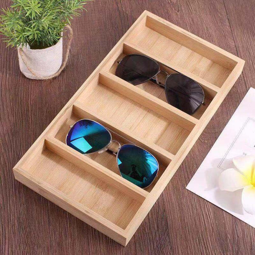 4/5/6 Slot Sunglasses Box Glasswear Box Jewelry Display Box Foldable Wooden Glasses Case Hanging