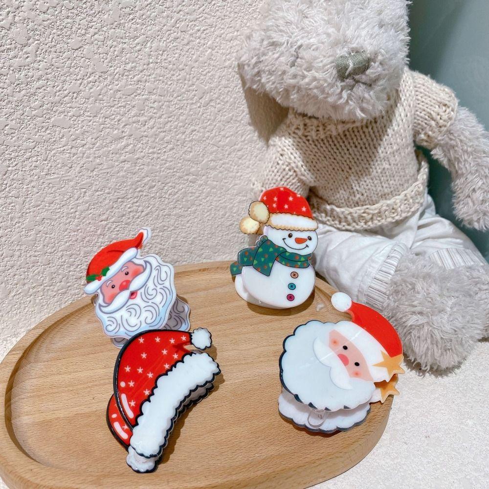 Christmas Hat Christmas Hair Claw Christmas Sock Small Shark Clip Unique Santa Claus Hairpin Daily