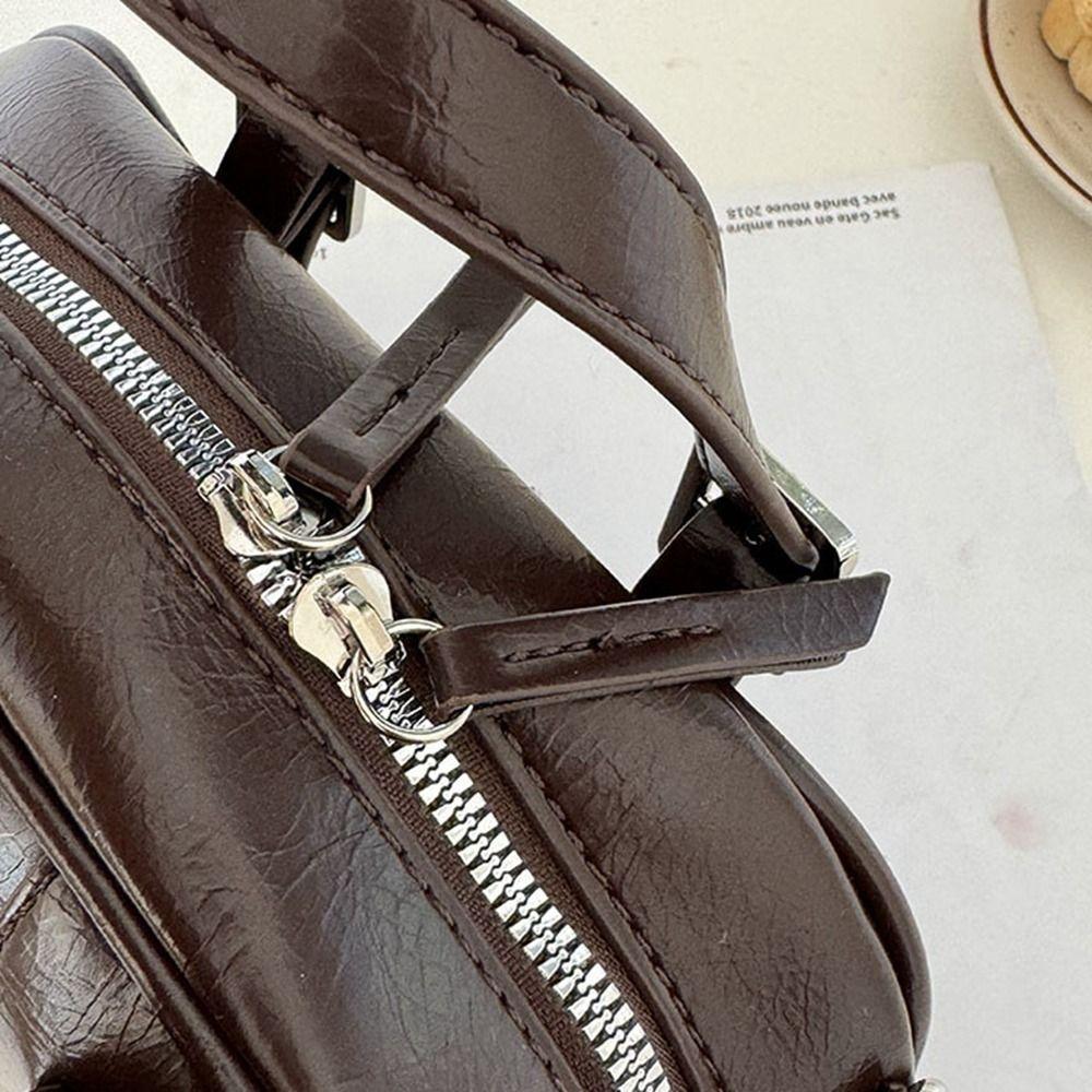 Сумка на плечо Ретро Сумка ручная PU Кожа Boston Bag Элегантная PU Сумка-боулинг Девочки/Женская