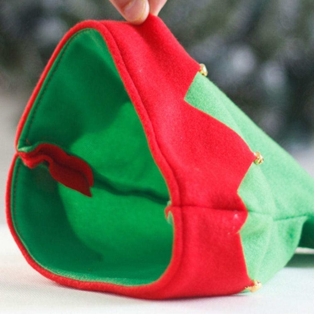 Plush Elf Hat Metal Bell Ornament Christmas Hat Classic Christmas Headwear Gift Giving