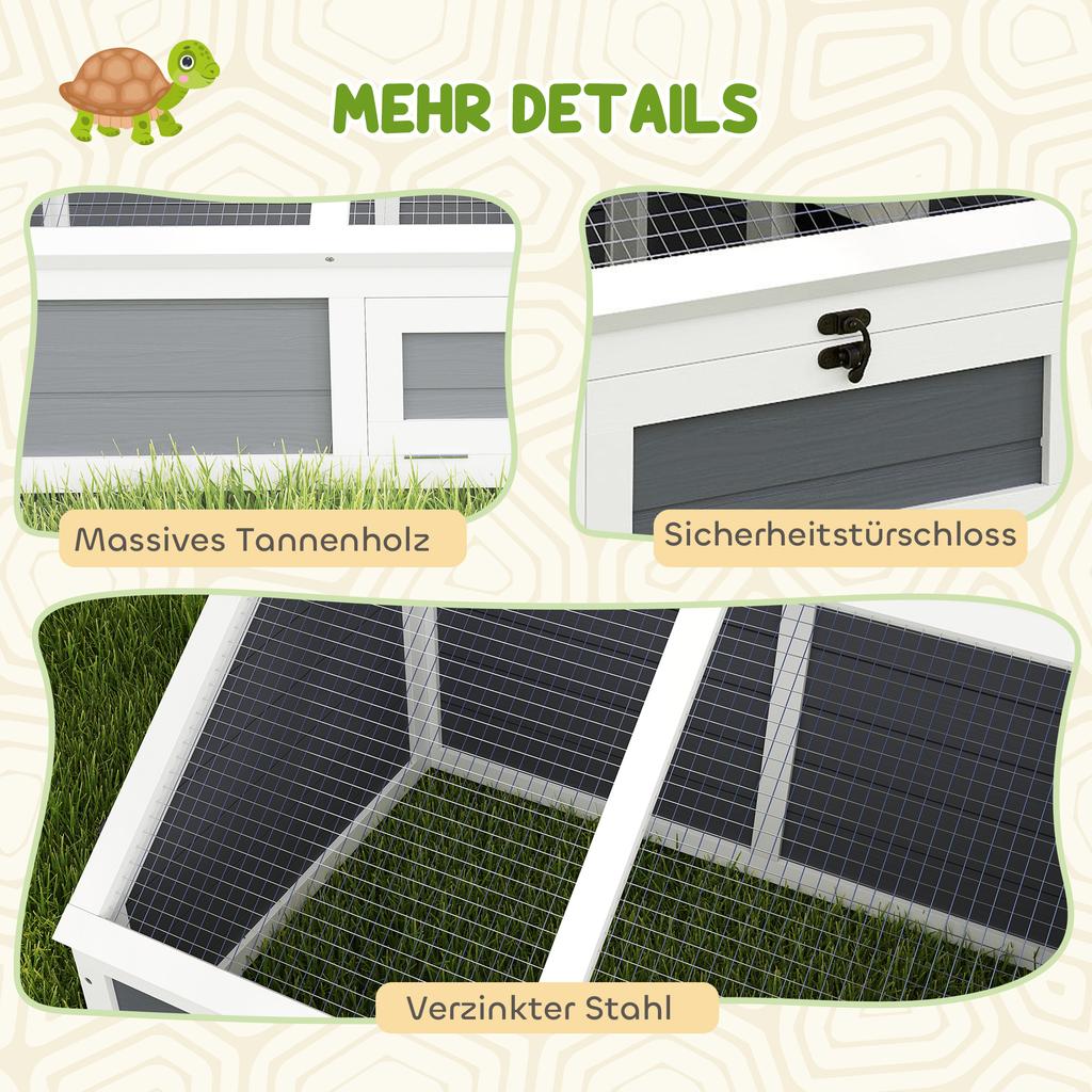 Tortoise Box, Outdoor Tortoise Enclosure, Bottomless Design, Easy to Open, Tortoise House, Light Grey