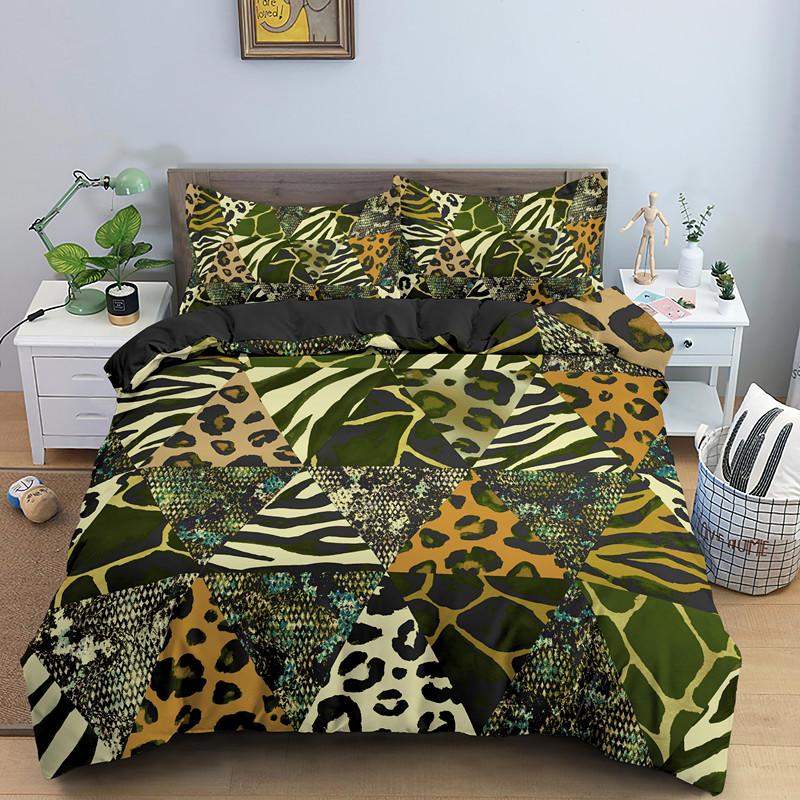 Leopard Print King Queen Duvet Cover Brown Cheetah Skin Pattern Bedding Set For Teens Girl Women Leopard 2/3pcs Soft Quilt Cover