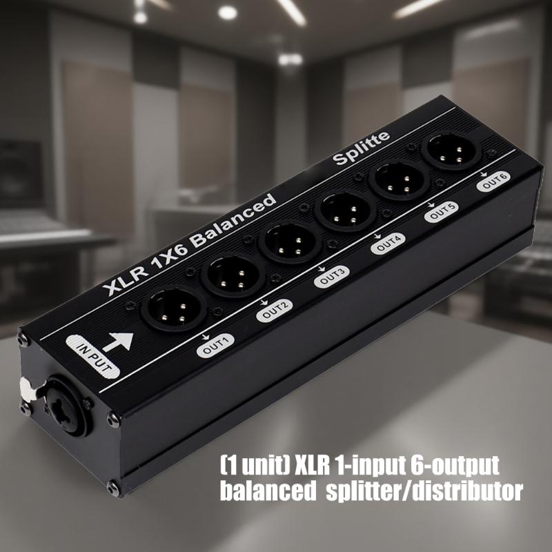 Прочный металлический XLR-разветвитель звука 1 на 6 каналов, идеально подходит для многоустройств и конференц-приложений