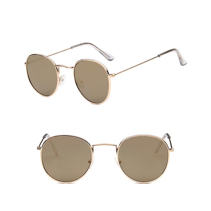 Мода Мода Круглая Рамка Стеклянные Аксессуары Солнцезащитные Очки Светоотражающий Тени Тенденция Красочные Для Женщин Анти-УФ