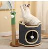 3-tiers Cat Bed Pet House Covered Cave with Soft Mat Large Hideaway Cat Tent with Fluffy Ball Hanging Accessories