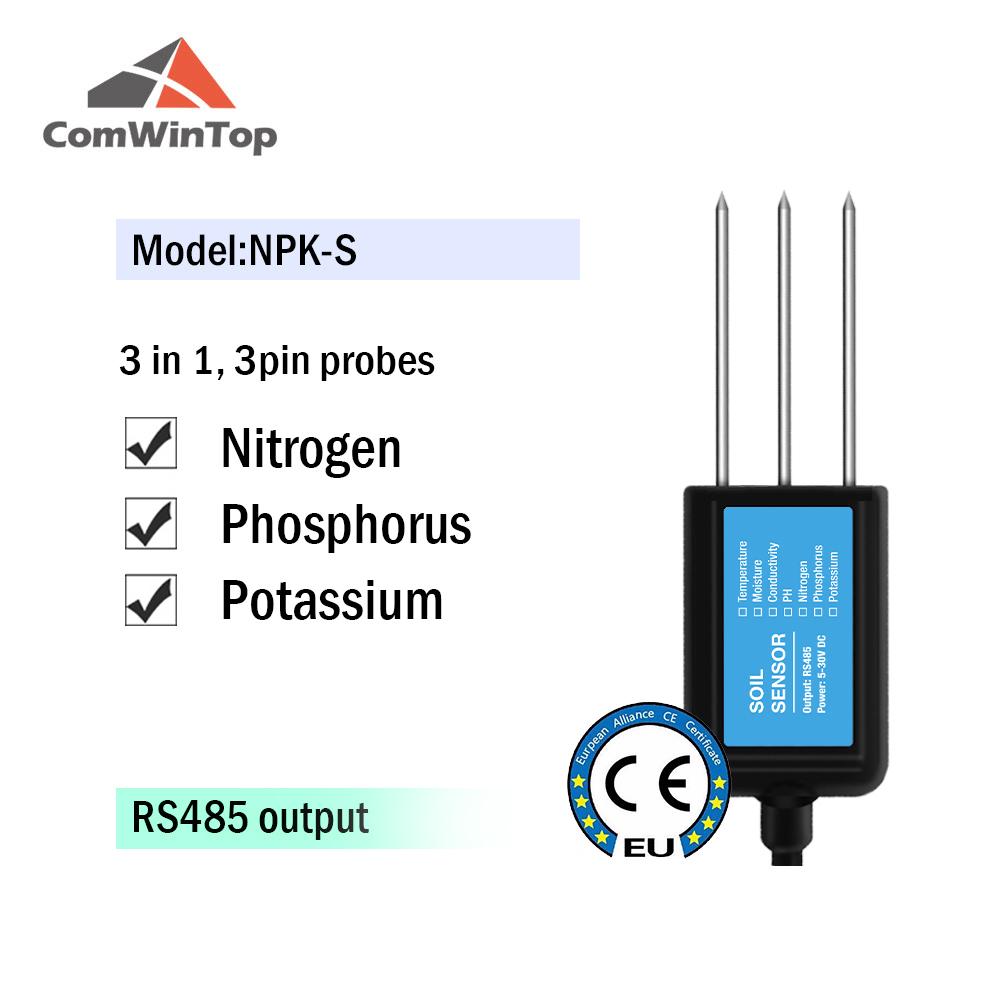 Measure Soil Moisture Temperature Humidity EC PH NPK 4-20mA 0-5V RS485 Modbus Soil Sensor
