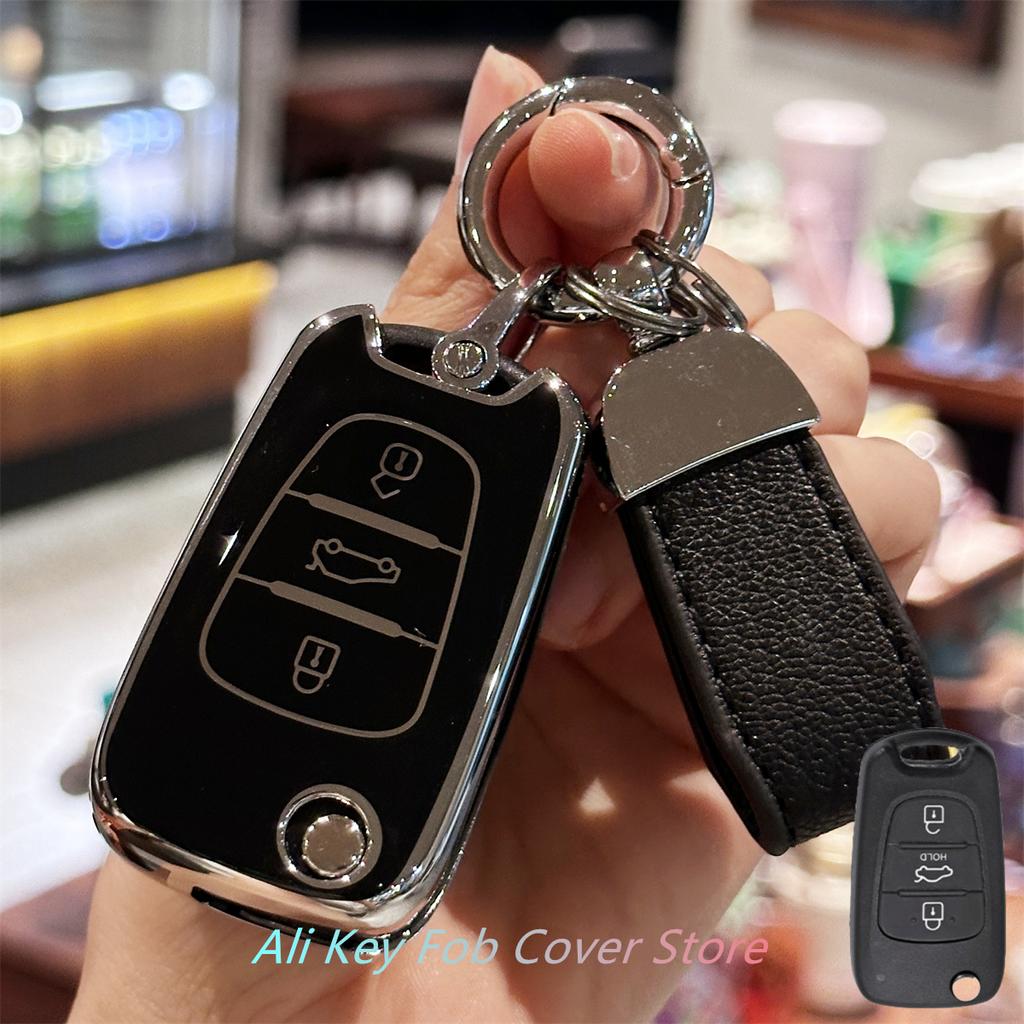 Key Fob Cover with Keychain Lanyard for Hyundai I10 I20 Ix20 I30 Ix35 for Kia Ceed Soul Sportage Venga