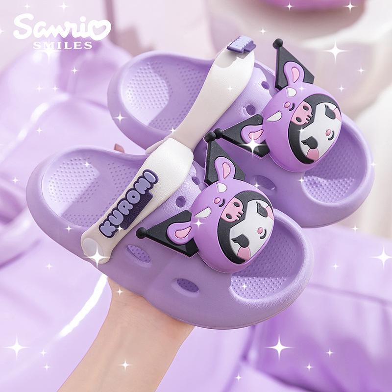 Детские летние шлепанцы Sanrio с мультяшным принтом, нескользящие, легкие, с мягкой подошвой