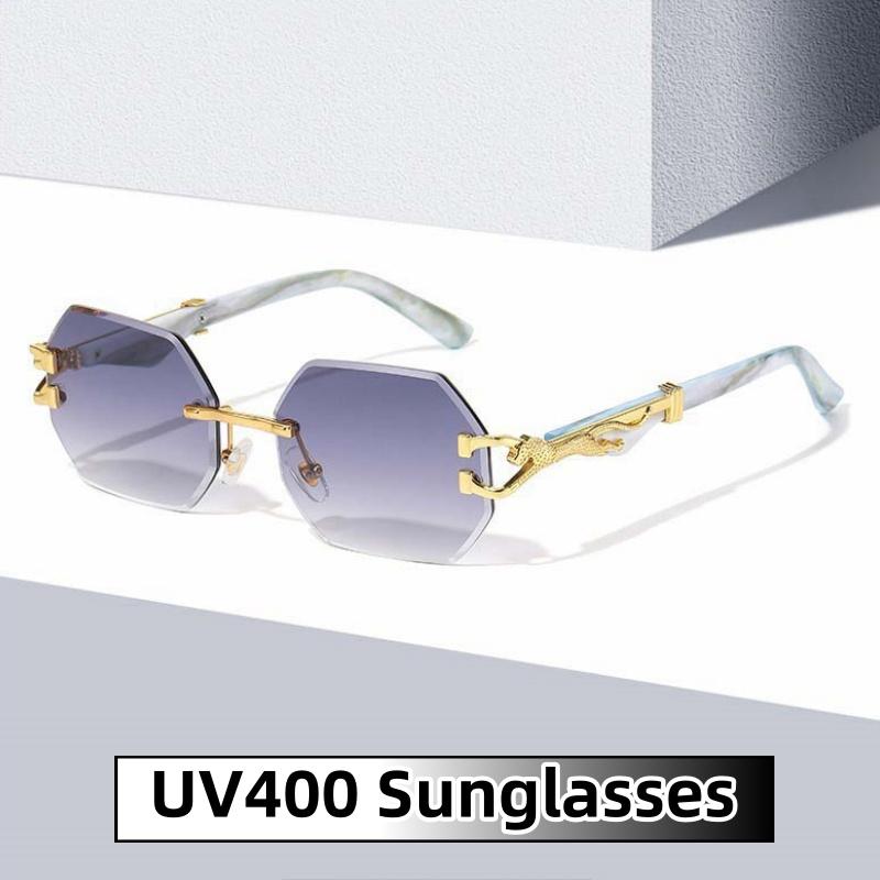 Latest Versatile Business Frameless Square Shape Sunglasses Travel UV400 Protection Sunglasses Eyeglasses Street Style Eye Protection