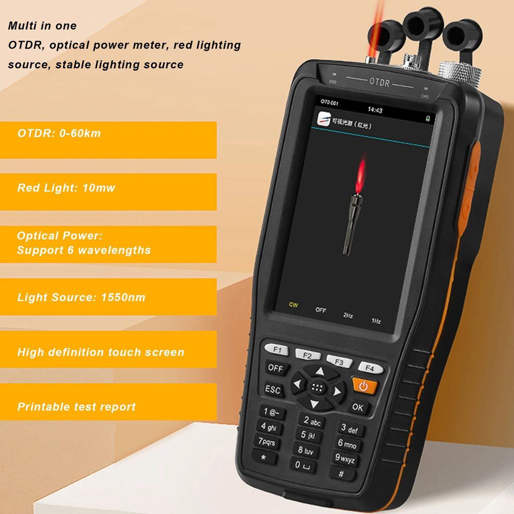 Оптический рефлектомет OTDR 4 в 1 Измеритель оптической мощности Портативный оптический тестер Оптический рефлектомет