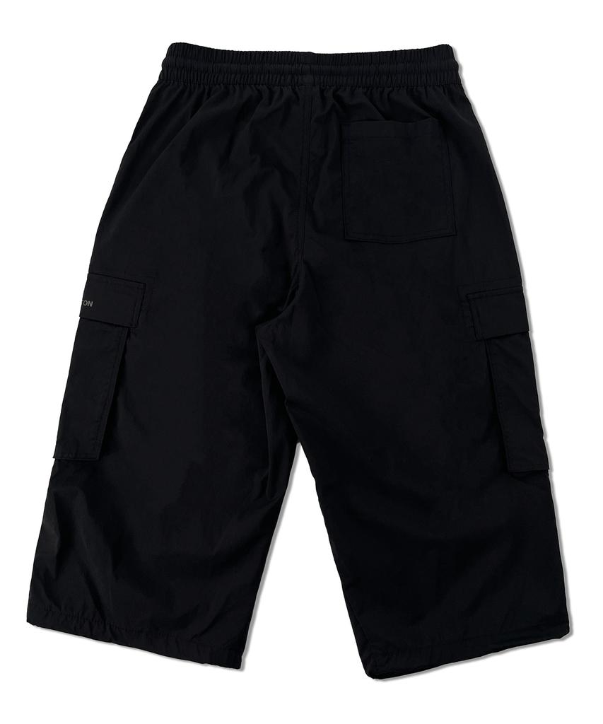 DISTN9NE Knee-Length Elastic Parachute Cargo Pants Lq2Pu403_Black