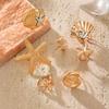 Starfish Ring Jewelry Ocean Wind Premium Ring Set Conch Open Ring