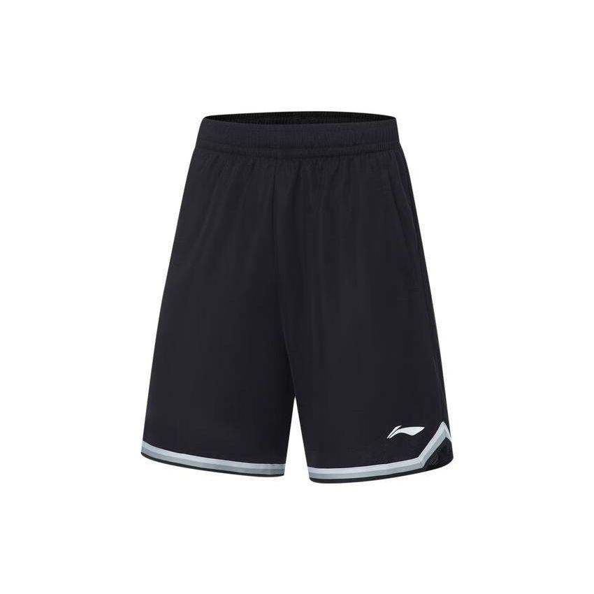 Li-Ning Профессиональная баскетбольная серия с буквенным принтом логотипа, жилет с круглым вырезом и шорты, комплект мужской спортивной одежды, черный AATT027-1