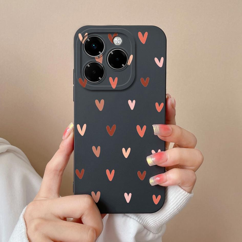Love Heart Cases For Infinix Hot 50 Pro Plus 50i Smart 9 Note 40X 4G 5G Soft Camera Protection Liquid Slim Silicone Super Shockproof For Infinix Shell