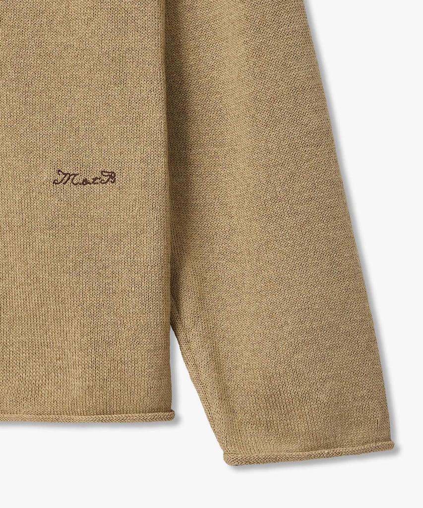 MAN ON THE BOON Rolled Edge Linen Blend Knit_Beige 4716113016