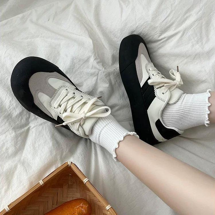 Повседневные простые нишевые ретро-кеды на платформе, немецкие кроссовки, женские, новинка осени 2025 года, универсальные, популярные, в гонконгском стиле, низкие кроссовки для сноуборда