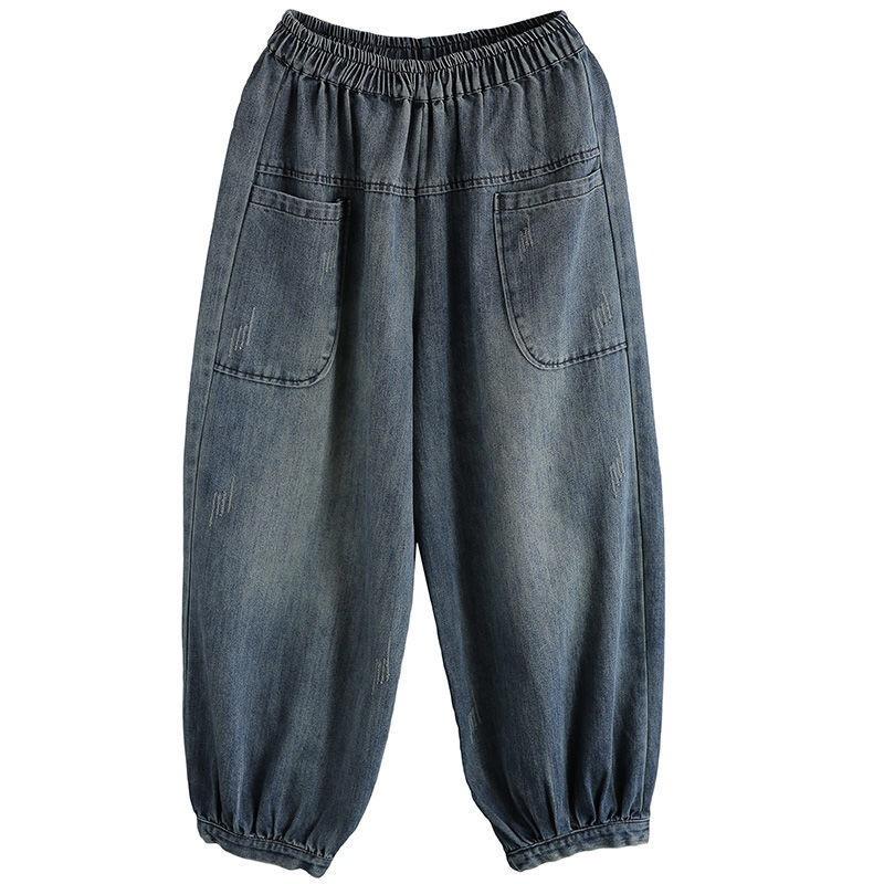 Большие размеры с высокой талией женские шаровары длиной до щиколотки джинсы весенние мешковатые повседневные винтажные джинсовые брюки корейская мода Mom Vaqueros