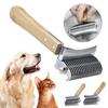 3 In 1 Dematting Deshedding Pet Comb Dogs Cats Pet Knot Comb with Safe Bottom Hair Rake Pet Grooming Tool