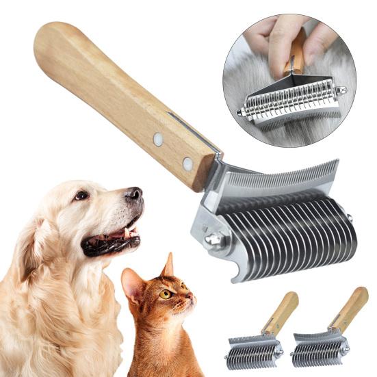 3 в 1 расческа для удаления колтунов и линьки для домашних животных, собак, кошек, расческа для домашних животных с узелками и безопасным нижним граблем для волос, инструмент для ухода за домашними животными