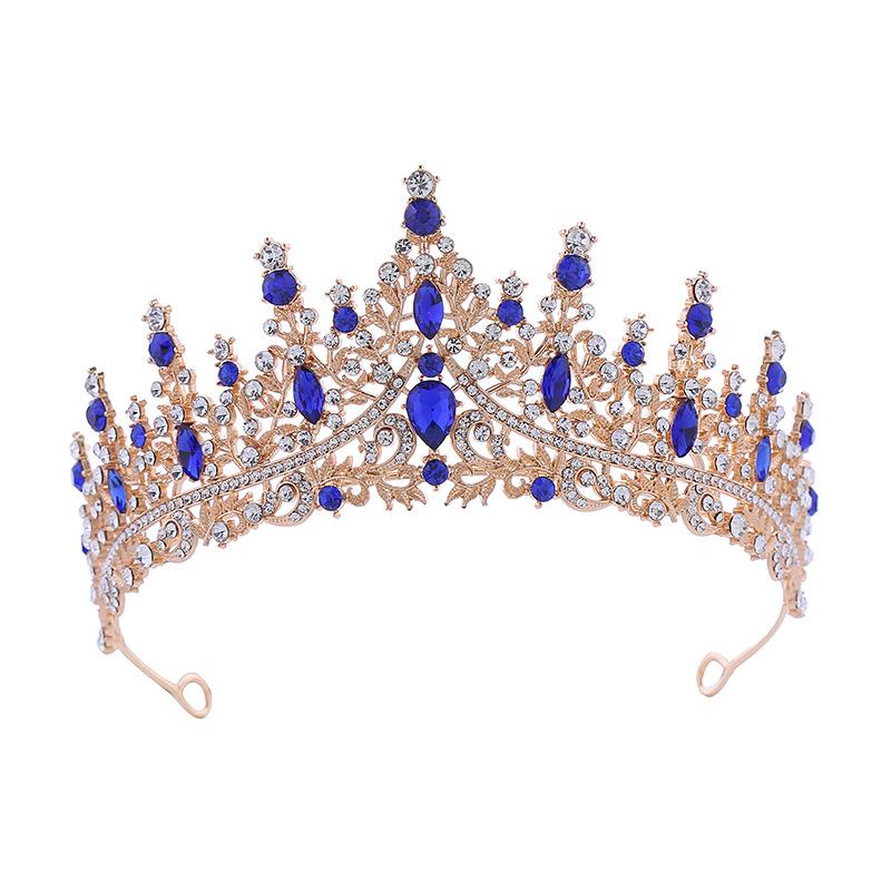 Свадебный головной убор с короной, аксессуары для волос из сплава, повязка на голову ручной работы со стразами, корона на день рождения, вечерние свадебные аксессуары