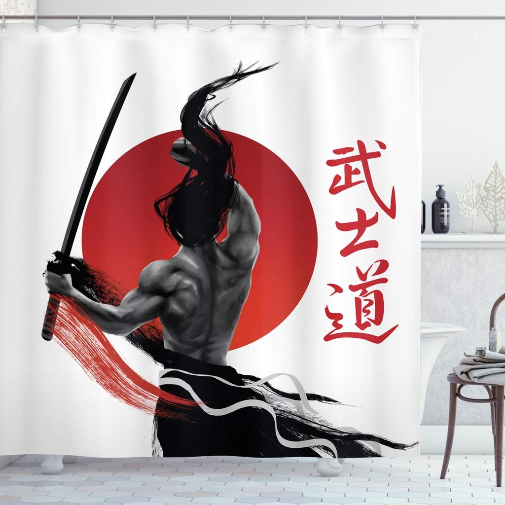 Японская керамическая водонепроницаемая полиэфирная ткань ручной работы, водонепроницаемая полиэфирная ткань, занавеска для ванной комнаты 180x200 см с 12 крючками