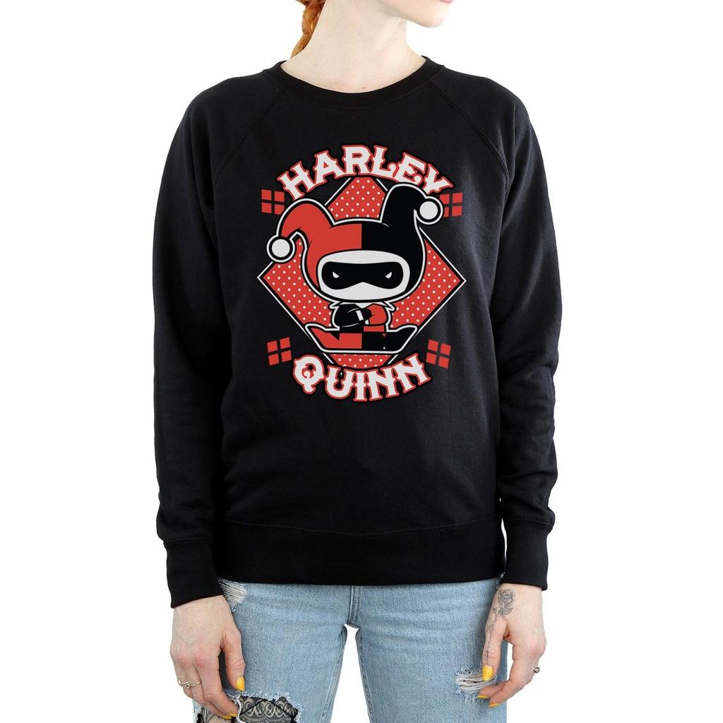 DC Comics Womens/Ladies Chibi Harley Quinn Badge Sweatshirt