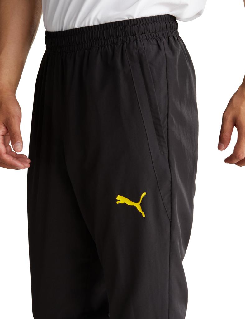 Футбольные штаны футбольного клуба сборной Европы BVB Prematch Woven 777602 24 Цвет Желтый [PUMA] Мужские осень/зима Черный/быстрый (02)