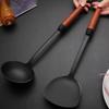 Chinese-style Iron Wok Spatula Wood Long Handle Frying Scoop Strainer Spoon  Chinese Restaurant