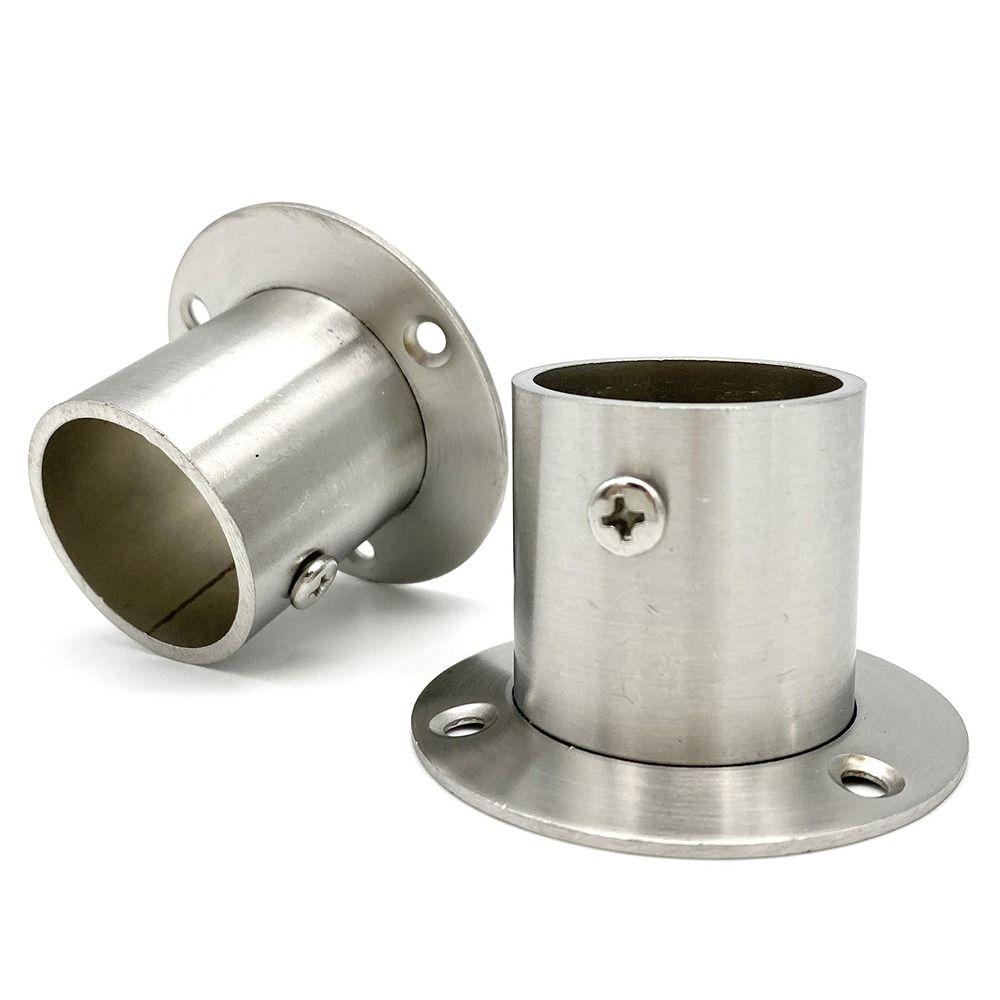 Стальные розетки для шкафной штанги Мебельная фурнитура Поддержка штанги для подвешивания Держатель штанги Кронштейн для трубы Фланец для шкафа