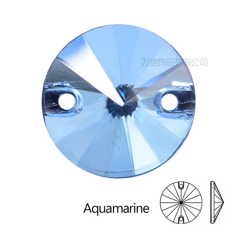 Gold Bottom Glass Hand Sewn Drill Satellite Double Hole, Flat Bottom Double Buckle Hand Sewn Drill Diy Clothing Accessories Accessories Rhinestone