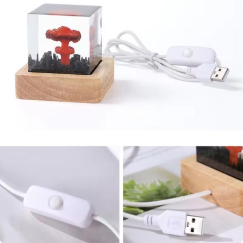 Ядерный взрыв бомба грибовидное облако лампа беспламенная лампа для двора гостиная декор 3D ночник перезаряжаемый