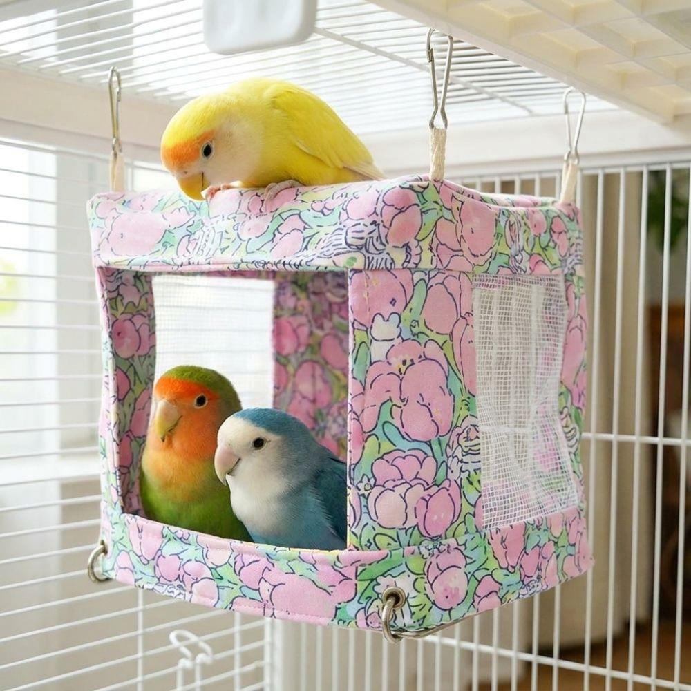 Breathable Mesh Bird Hanging Bed Bite Resistant Parrot House Multi-functional Bird Nest Sparrows
