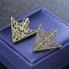 Exquisite Party Crown Clothing Accessories Alloy Hollowed Out Triangle Pins Corner Badge Brooch