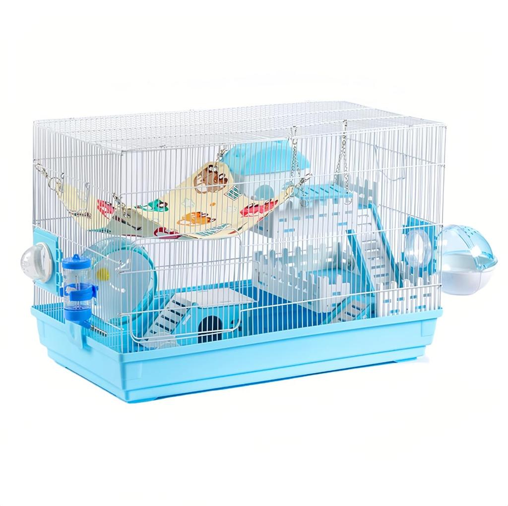 Mewfotrey Hamster Large Large Small Animal Breeding Cage 10 Piece Wire Mesh Guinea Golden King Bear Small Escape Lock Included Cage, 60CM, Cage, Cage,
