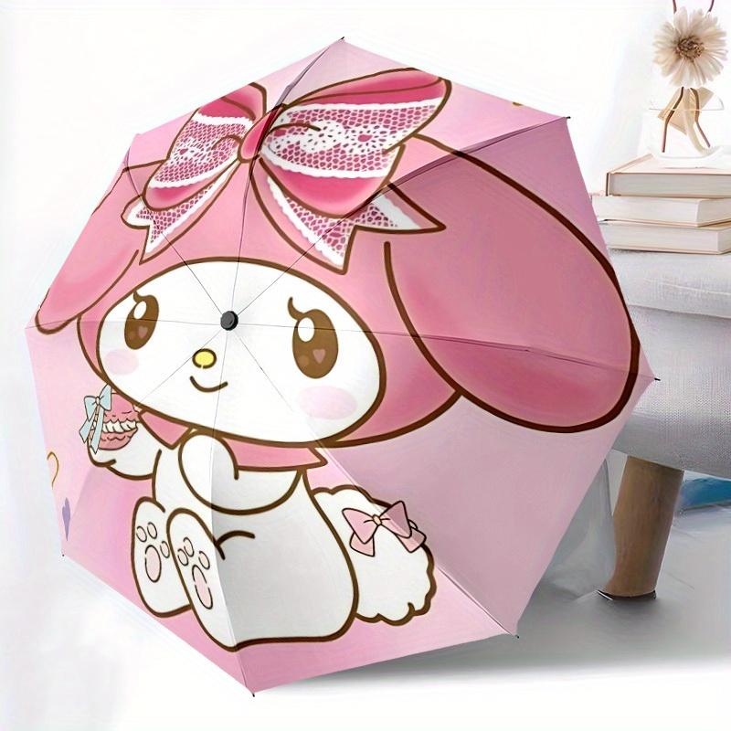 Автоматический складной зонт Sanrio с прочным железным каркасом, портативный компактный дорожный зонт для всесезонного использования, вечеринки028
