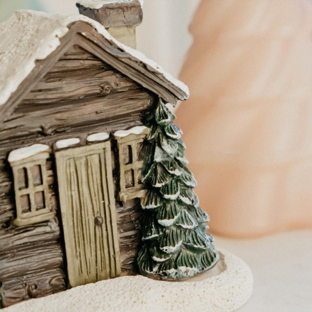 Ceramic Log Cabin Chimney Incense Burner Fragrance Stick Holder for Festive Christmas Decoration